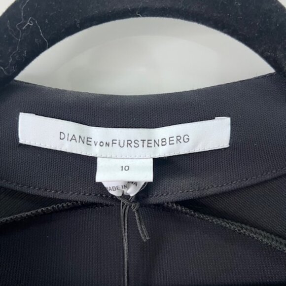 NWT Diane Von Furstenberg DVF Black Marble Wave Jewel Wrap Dress, Size 10 - Picture 2 of 6